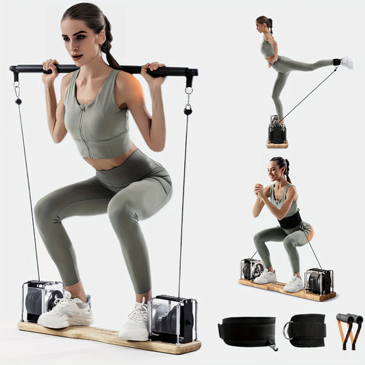Multi-Functional Strength Training Device – Home Fitness Equipment with Resistance Bands, Handles, and Pedals for Full-Body Workouts, Core Strengthening, and Muscle Toning, Sleek Workout Equipment | Sturdy Construction, Gym