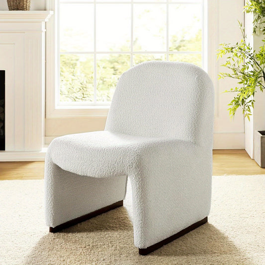 Loungestoel Zwart – Fauteuil Armless Stoel Designstoel – Comfortabele Zachte Zitting – Ergonomisch Houten Frame – Modern Interieur