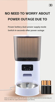 Voerbak Kat V8 - Automatische Kattenvoerbak - 5 Liter - APP Video-Voice Control - Camera - Wifi - Sensor - Compact 20*33*33cm - Wit