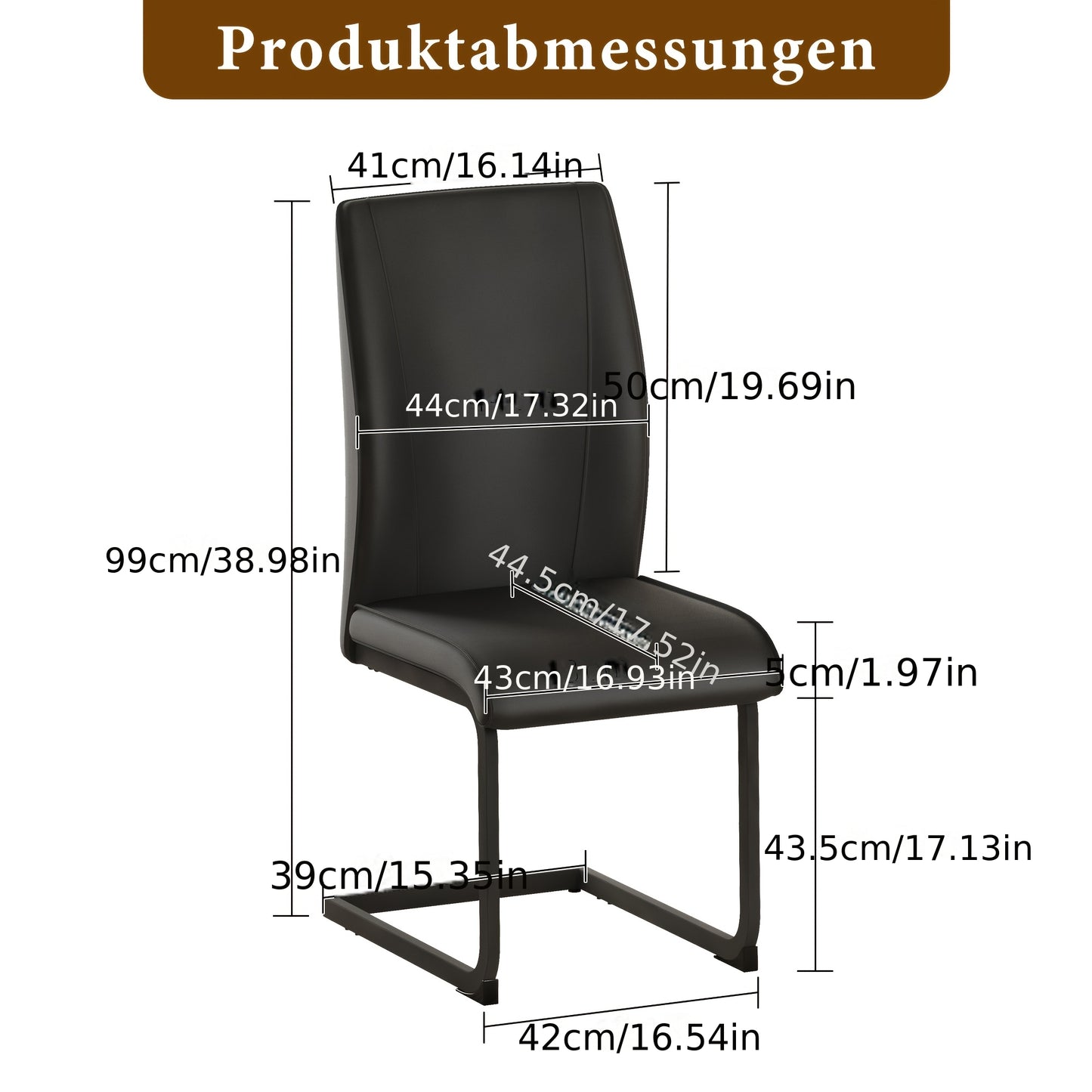 Eetkamerstoel – Stoel – Dining Chair – Designstoel – Kruispootstoel – PU-leer Bekleding – Ergonomisch Comfort – Zwarte Metalen Pootjes – Set van 2 – Wit