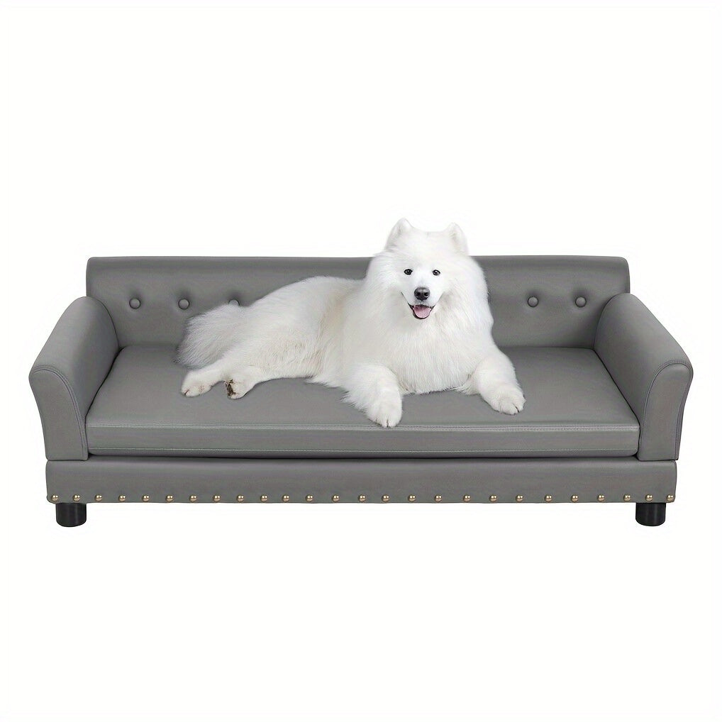 Hondenbank – Honden Sofa – Hondenbed – Hondenstoel – L/XL – 96x72x40 cm – Krasbestendige Microfiber – Stevig Eucalyptus Houten Frame
