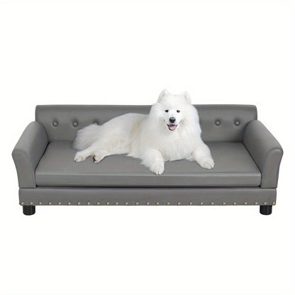 Hondenbank – Hondenbankje – Hondenstoel – Hondenbed – Luxe Grijs – 120x74x40 cm – Afneembare Wasbare Hoes – Krasbestendig Microvezel