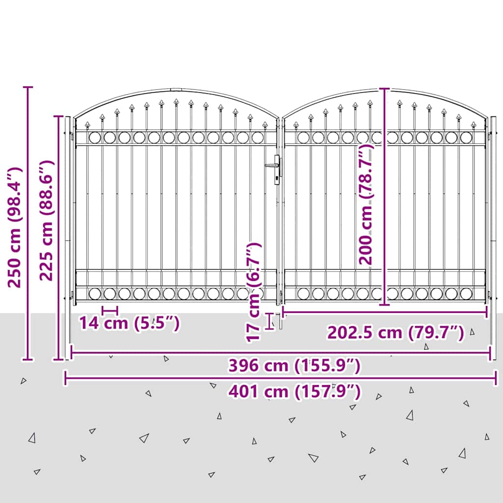 Metalen Poort – Buitendeur – Tuinpoort – Ingangspoort – Opritpoort – Matgrijs – Privacyborgend – Weerbestendig Design