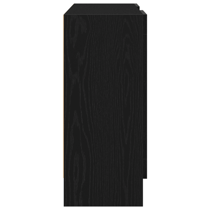 Sideboard Black Oaken 120x30.5x70cm Gemaakt van Engineered Wood Removable storage practical