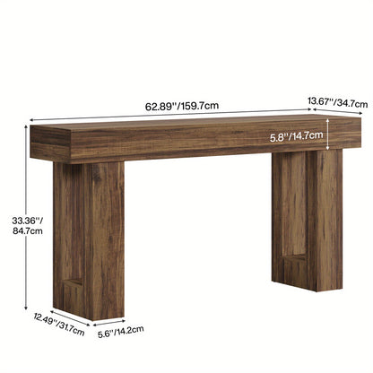 Sofa Tafel – Salontafel – Sidetable – Console Tafel – Haltafel – 160 cm Lang – 2 Opbergniveaus – Gemonteerd geleverd – Rustiek Bruin