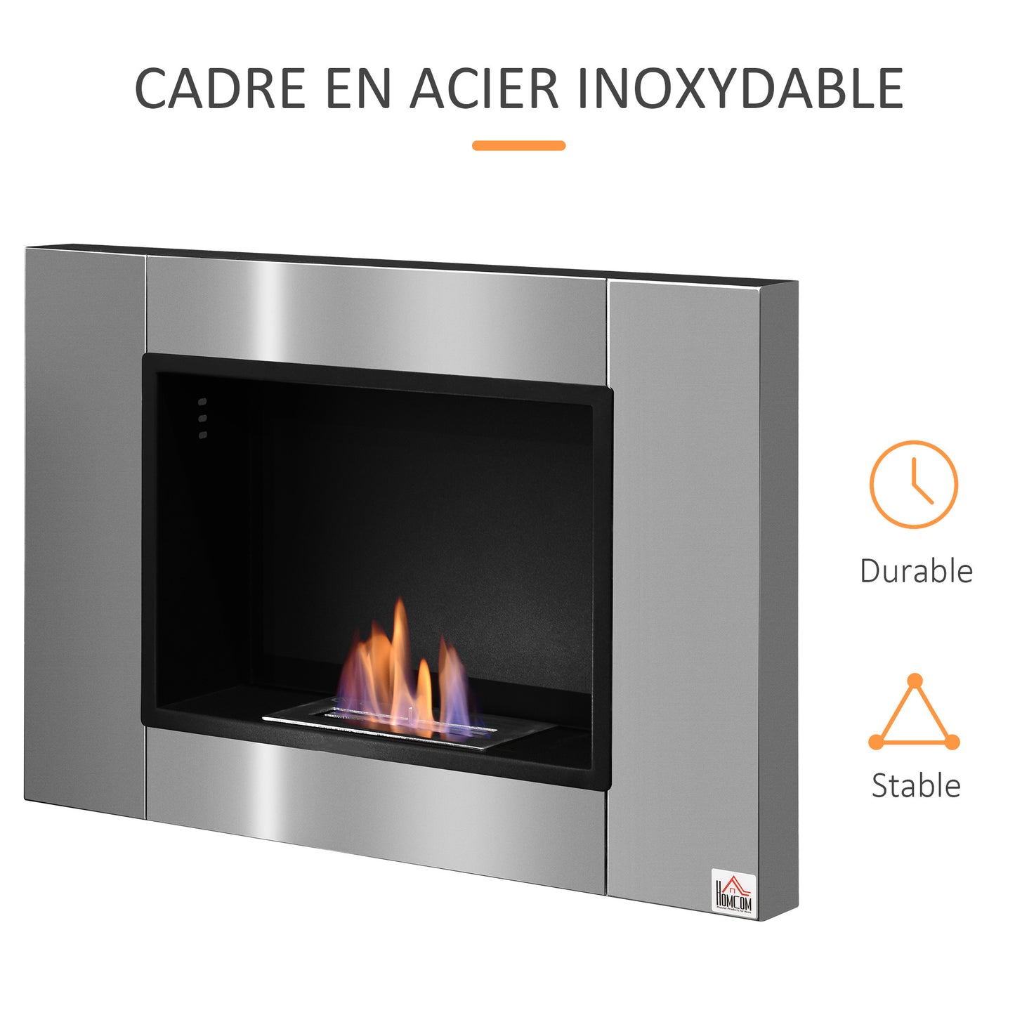 Bio-ethanol Haard – Bio-ethanol Wandhaard – Inbouwhaard – Sfeerhaard – Tafelhaard – Roestvrij Staal – 1,5 L Brander Met 3 Uur Brandtijd – Voor Ruimtes Tot 30 m²