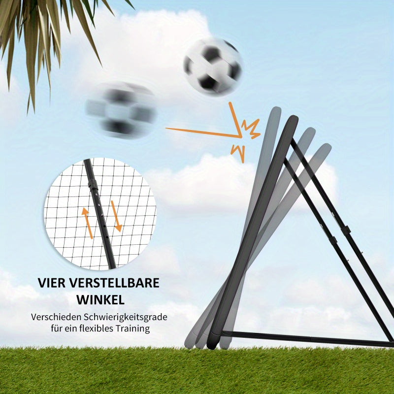 Voetbaldoel – Voetbalgoal – Voetbalnet – Rebounder – Trainingsdoel – Inklapbaar en Verstelbaar – Stevig Metalen Frame 128x118x108-120 cm