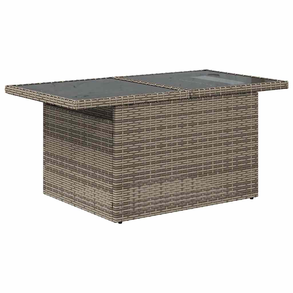 Tuinbank – Buitenbank – Loungeset – Modulair Sofa – Tuinmeubel – Handgeweven Poly Rattan – Verstelbaar Met Lichtgrijze Kussens