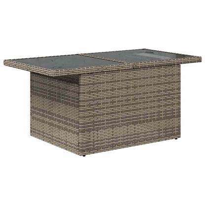 Tuinbank – Buitenbank – Loungeset – Modulair Sofa – Tuinmeubel – Handgeweven Poly Rattan – Verstelbaar Met Lichtgrijze Kussens