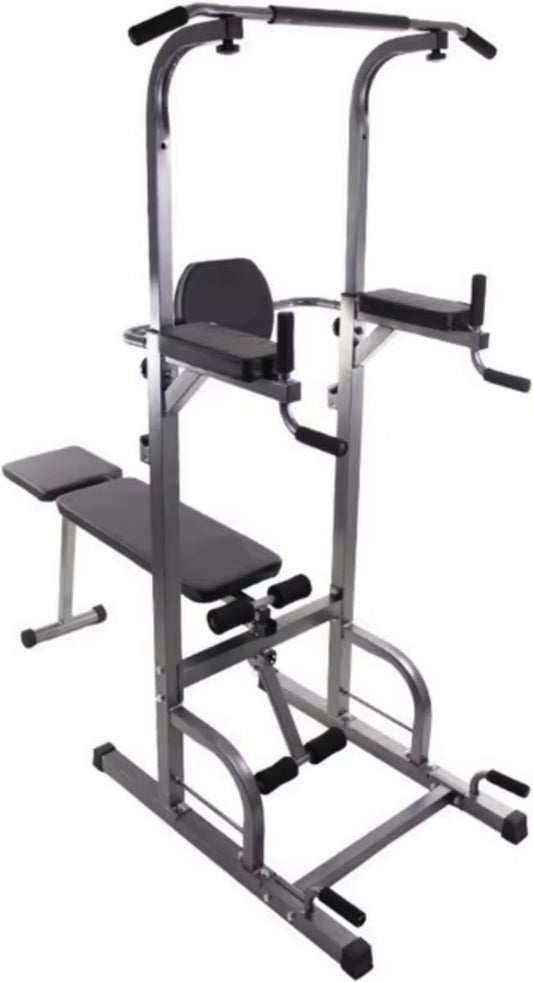 Powertower - Weight bench - Powertower including Weight bench - 2 in 1 - Pull-up - Dip - Benchpress - Multifunctional - Anthracite