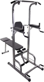 Powertower - Halterbank - Powertower inculsief Halterbank - 2 in 1 - Pull-up - Dip - Benchpress - Multifunctioneel - Antraciet