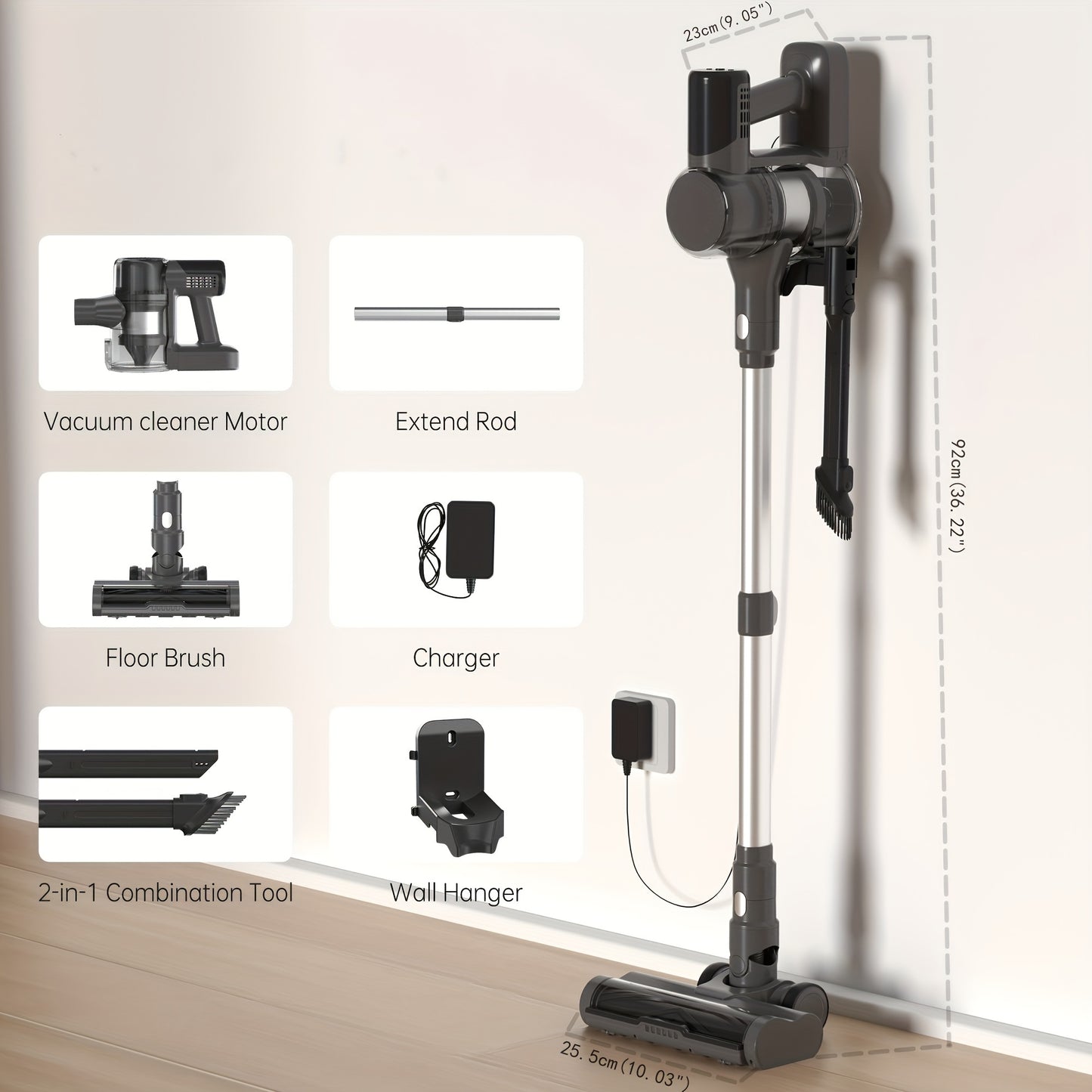 Steelstofzuiger – Draadloze Stofzuiger – Steelzuiger – Handstofzuiger – Stofzuiger Zonder Snoer – 420W Krachtige Motor – 45 Minuten Werkingsduur