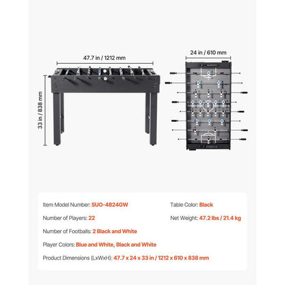 Tafelvoetbaltafel – voetbalspel – kicker – tafelspel – tafelvoetbal – Full-Size – Houten Constructie – Scoretellers & Bekerhouders