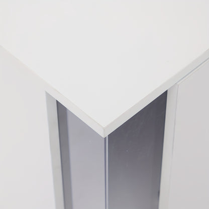 White High-Gloss Metal TV Stand for 70-Inch TVs - Floor Standing with Shelves, Modern Minimalist Design for Living Room, Durable & Stylish Storage Solution, Tv Table for Living Room, Contemporary Furniture, Sleek Finish