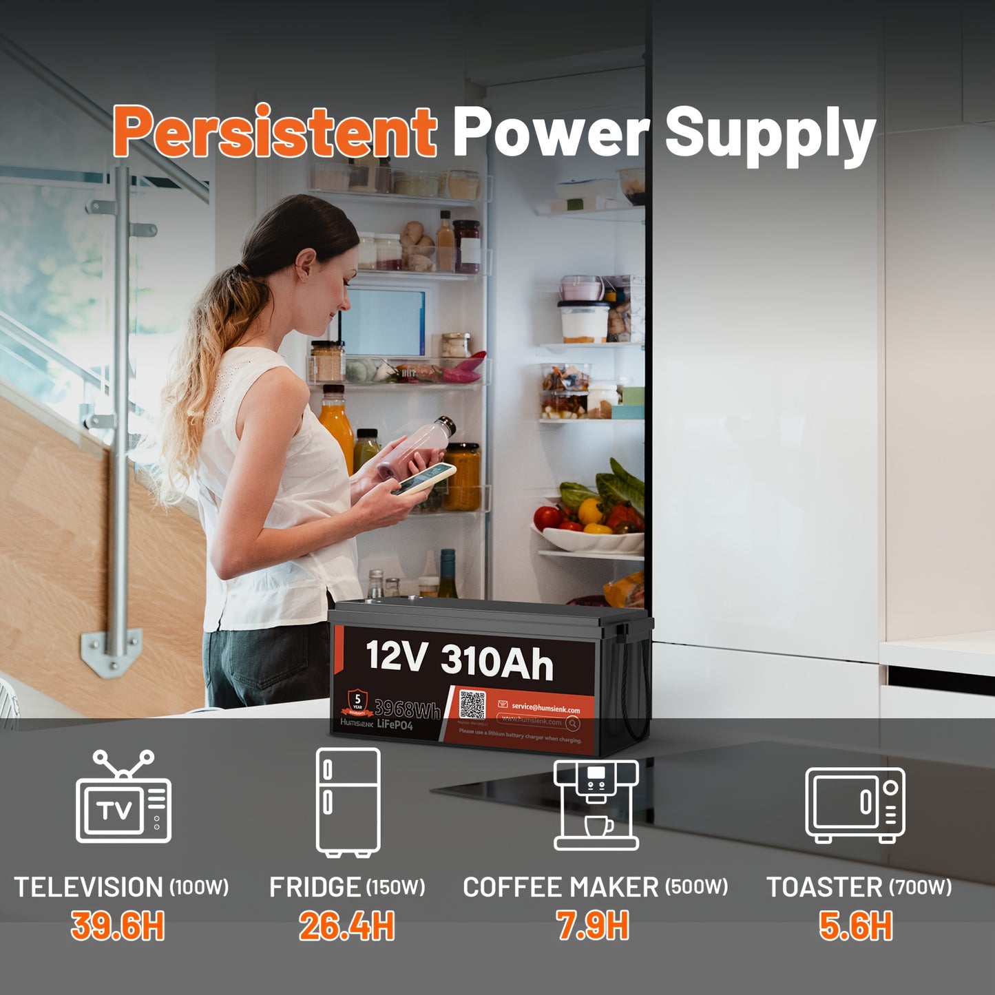12V LIFEPO4 Accu – Lithium Accu – Stroomaccu – Camperaccu – Zonne-Energie Accu – 310AH Capaciteit – 100A Slim Bms Bescherming
