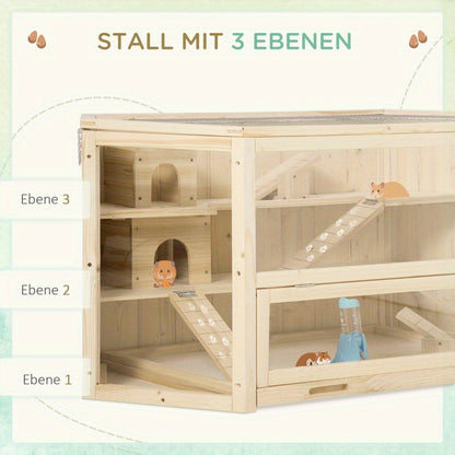Hamstercage – Knaagdierkooi – Hamsterkooi – Knaagdierenhok – Huisje Voor Kleine Dieren – Compact Formaat – Met Loopplank En Wip