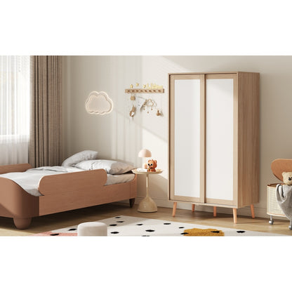 Kledingkast – Garderobekast – Opbergkast – Schuifdeurkast – Slaapkamerkast – Compact 80x46x141,5 cm – Met Schuifdeuren en Ophangstang