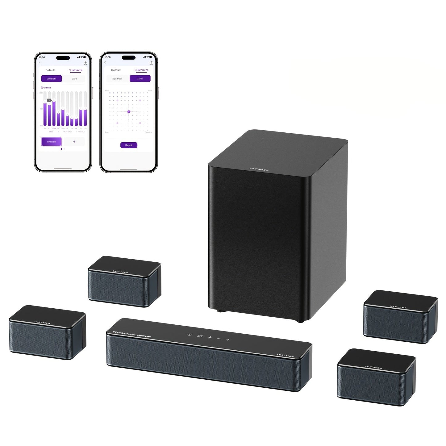 Soundbar – Surround Sound Systeem – Home Cinema Set – Geluidssysteem – Audio Installatie – 7.1 Kanaals Dolby Atmos – 500W Vermogen en Draadloze Subwoofer
