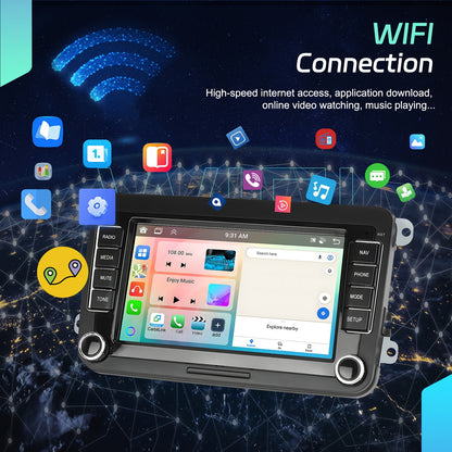Car Multimedia Systeem – Auto Radio – Double Din Stereo – Android Headunit – Navigatiesysteem – 7 Inch HD Touchscreen – Android 15 OS – Wireless CarPlay & Android Auto – 6GB RAM 128GB Opslag