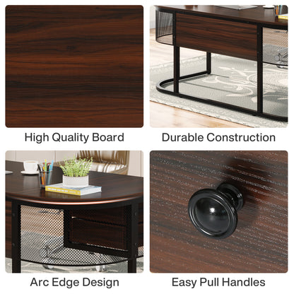 Bureau – Werkplek – Computertafel – Bureautafel – Schrijftafel – Extra Groot – Met 4 Lades – Engineered Houten Tafelblad – Robuuste Metalen Poot – Donker Walnoot