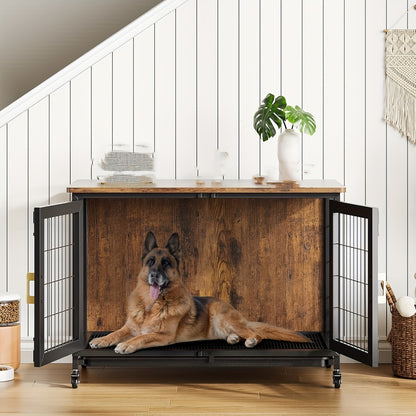 Hondenbench – Bench – Hondenkooi – Hondenhok – Transportbench – 95,25 cm – Met Wieltjes – Uitneembare Tray – Voor Kleine en Middelgrote Honden Tot 29,94 kg