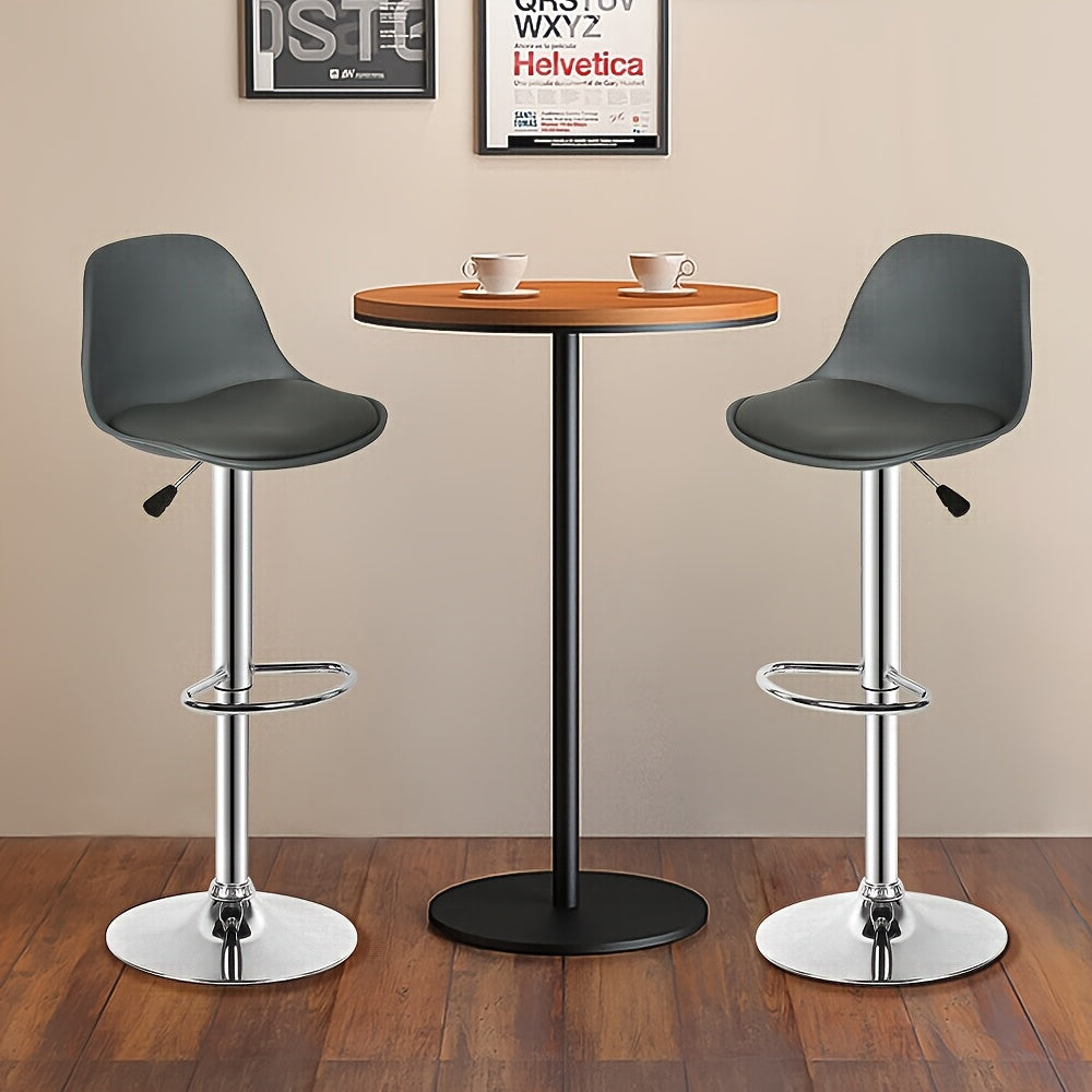 Krukje – Barkruk – Keukenkruk – Stoel – Kruk – Verstelbare Zithoogte 55-75 cm – PU Kunstlederen Zitting met Rugleuning