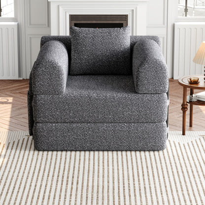 Slaapbank – Bedbank – Sleeperbank – Multifunctionele Bank – Convertible Sofa – Grijs – Ruimtebesparende Bergruimte – Metaalframe Zonder Hout