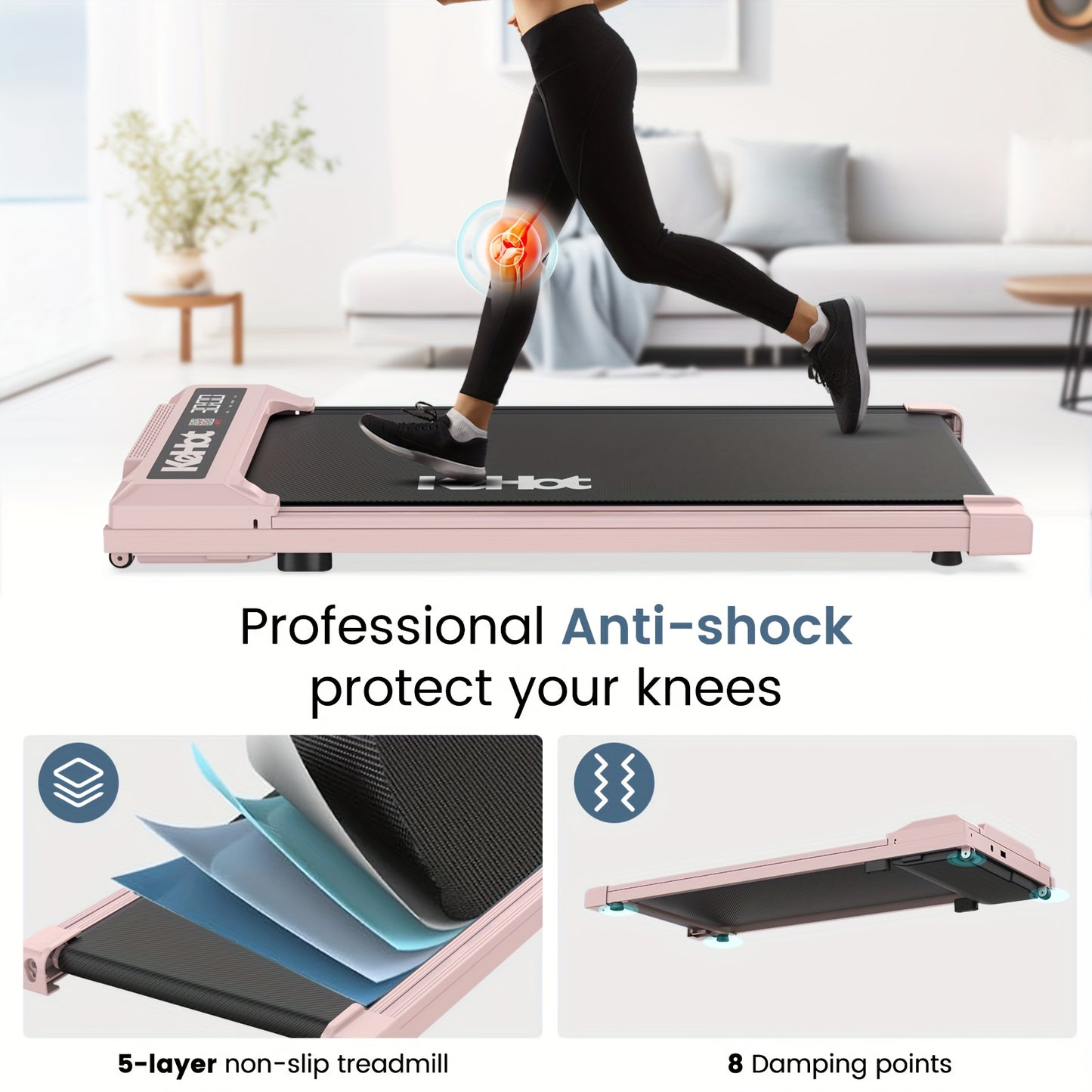 Loopband – Wandelband – Walking Pad – Wandelmachine – Treadmill – Inklapbaar – 12 Programma’s – Stil 0,6HP DC Motor – Compact Loopvlak 90x37,5 cm