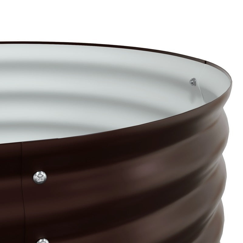 Elevated Brown Tuinbak – Verhoogde Plantenbak – Metaal Bloembak – Tuinbak Met Ventilatie – Marron Variant – Gegalvaniseerd Staal – Efficiënte Drainage & Stabiliteit – 320x80x81 cm