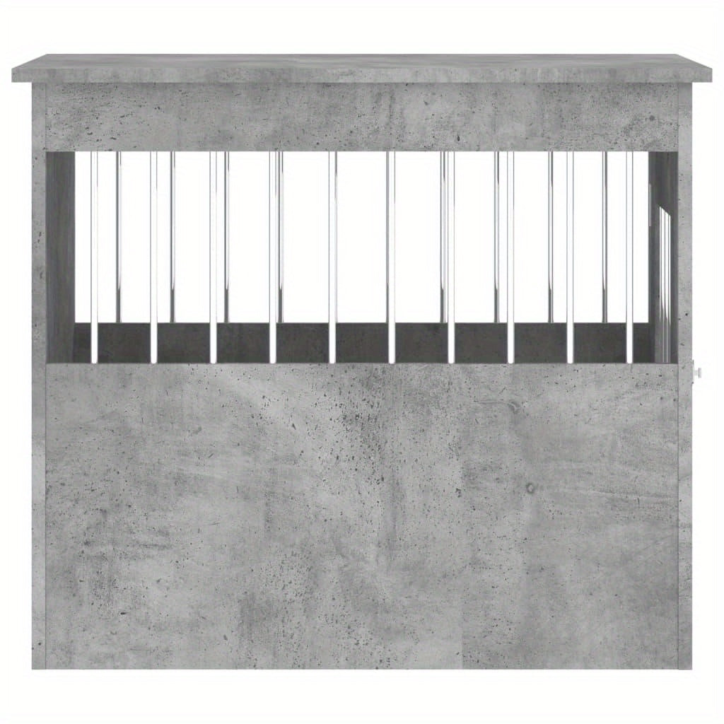 Hondenbench – Hondenhok – Hondenkooi – Hondenmand – Huisdier Bench – Verwerkt Hout – Beton Grijs – Stevig En Duurzaam – 55x75x65 cm