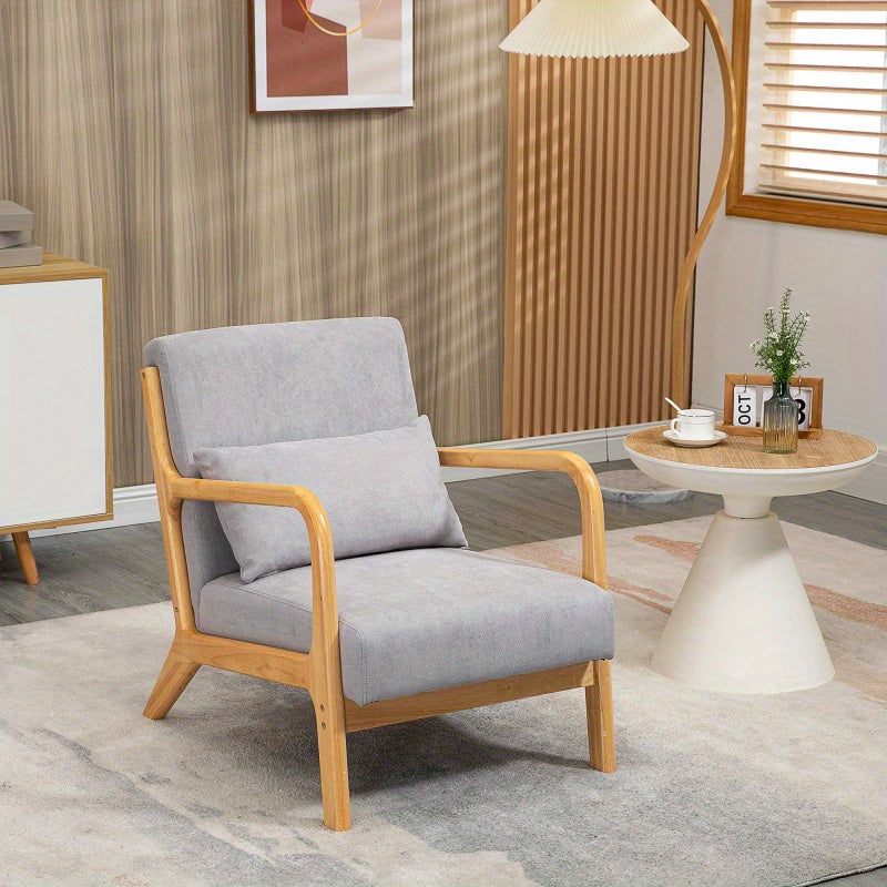 Loungebank – Loungeset – Loungebank – Relaxfauteuil – Zitmeubel – Grijze Velvet Bekleding – Stevig Rubberhouten Frame – Comfortabele Rugleuning