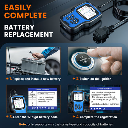 Autodiagnoseapparaat – OBD2 Scanner – Diagnosecomputer – Auto Uitleesapparaat – Foutcode Lezer – ABS & SRS Diagnose – EPB Reset & ABS Ontluchting – 12V Batterijtester