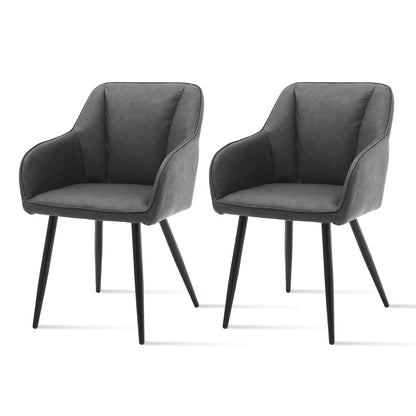 Eetkamerstoel – Stoel – Kuipstoel – Dinerstoel – Armstoel – Kunstleer – Memory Foam Zitkussen – Metalen Frame