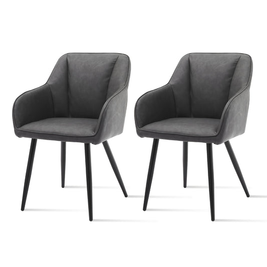 Eetkamerstoel – Stoel – Kuipstoel – Dinerstoel – Armstoel – Kunstleer – Memory Foam Zitkussen – Metalen Frame