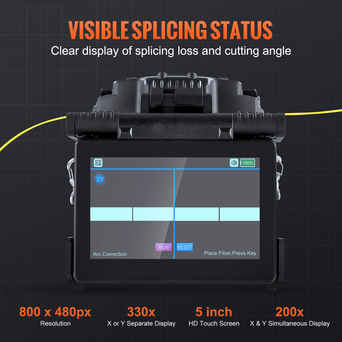 Glasvezel Fusion Splicer – Glasvezellasser – Fiber Optic Splicer – Vezel Lasapparaat – Vezellasser Professioneel – 6 Motoren Kernuitlijning – 5 Inch Touchscreen