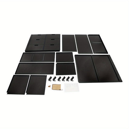 6-Door Heavy-Duty Lockable Metal Storage Cabinet with Card-Slot Locking System, Black Modern Floor-Standing Design - 109.98cmH x 50.04cmW x 40.01cmD, 6-Sided Security Safe Cabinet for Home Office, School, Business - Easy Asse