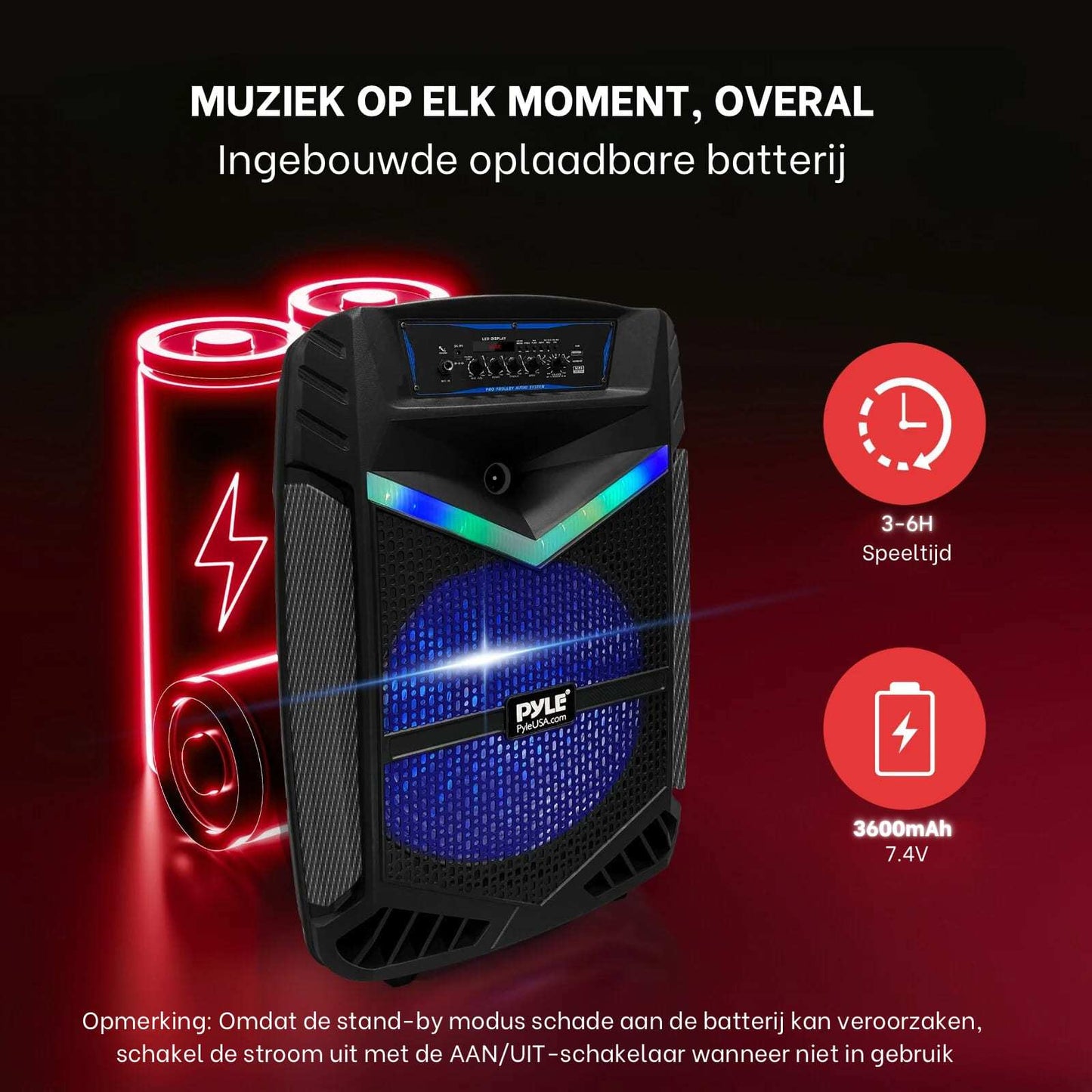 Bluetooth Speaker – Draagbare Speaker – Party Speaker – Bluetooth Box – Feest Speaker – 1200 Watt Piekvermogen – Ingebouwde Disco Verlichting