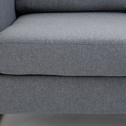 Bankstel – Bank – Zitzetel – Zitbank – Sofa – Donkergrijs – Stoffen Bekleding – Compact Formaat 145x82x78 cm