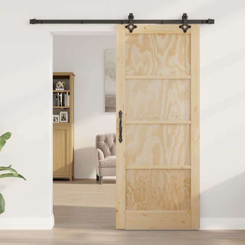 Schuifdeur Bruin – Houten Deur – Kamerdeur – Raumteverdeler – Minimalistische Deur – Duurzaam Hout – Maat 83x202 cm