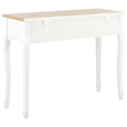 Witte Console Tafel – Sidetable – Haltafel – Bijzettafel – Bureau – 3 Ruime Laden – Stevige MDF Massief Houten Constructie
