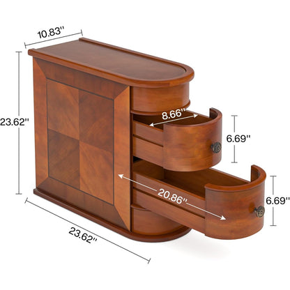 Console Tafel – Haltafel – Sidetable – Sofa Tafel – Opbergtafel – Lichtbruin – Smal Ontwerp 160 cm – 2-Laags Opbergruimte