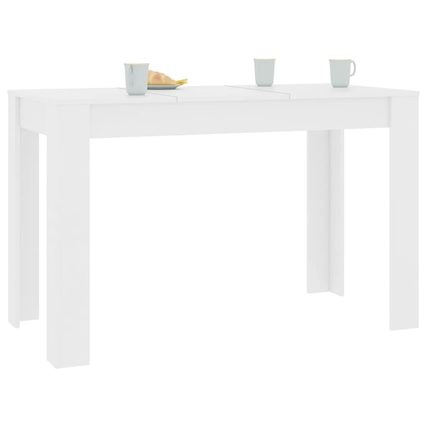 Eetkamertafel – Keukentafel – Tafel – Maaltijdtafel – Eettafel – Wit Design – Hout Materiaal – 120x60x76 cm – Strak & Duurzaam