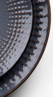 Dinnerware set Blue - Ceramic - 12 large plates - 12 small plates - 12 bowls - 12 cups - 48 pieces - Relief - Blue