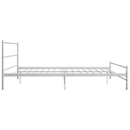 Extra Long Modern Minimalist Bed Frame - Heavy-Duty All-Metal Platform, Easy Assembly, Space-Saving Design for Large Bedrooms, Hotels, Guest Rooms - White Metal Bed (160x200cm/ 63x79in), Bed Room Decor And Accessories, Hotel