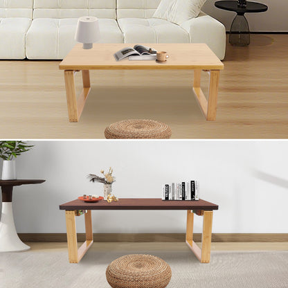 Lage Tafel – Salontafel – Bijzettafel – Laptoptafel – Campingtafel – Ruimtebesparend – Bamboe Blad & Metaal Frame – Inclusief Inklapbare Poten – 75 kg Draagvermogen – Log Color