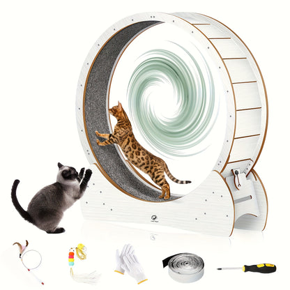 cattrainingsrad – katten loopwiel – looprad kat – kattenwiel – cat wheel – XL formaat – Natuurlijk Hout – Veilig & Comfortabel
