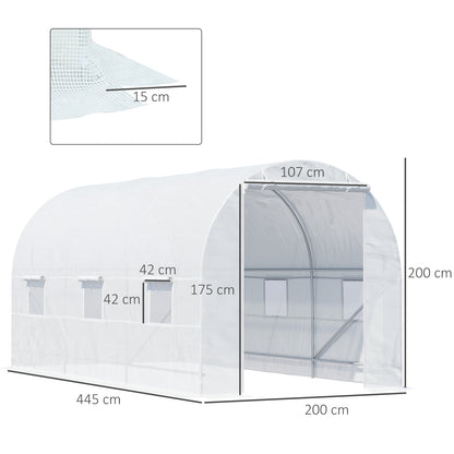 Kweekkas – Tuinkas – Broeikas – Plantenkas – Foliekas – 9 m² – Versterkt Verzinkt Stalen Frame 18 mm – 6 Ramen Met Ventilatie