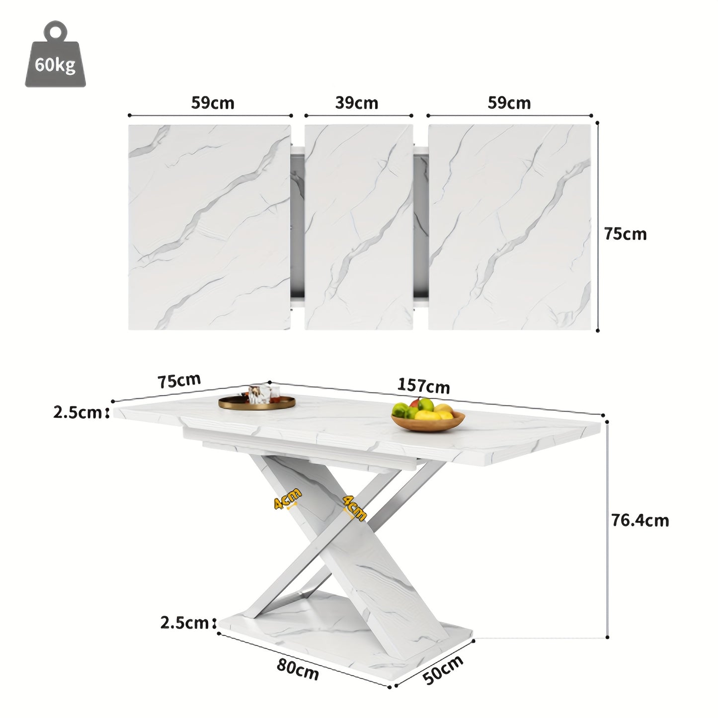 Uitschuifbare Eettafel – Uitklaptafel – Keukentafel – Woonkamertafel – Tafel Verlengbaar – Zwart Hardhout – Gouden Kruispoten – Verstelbaar 160-200 cm