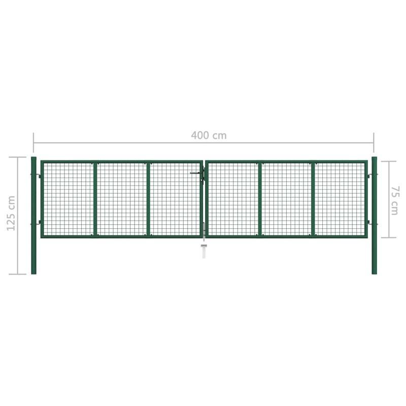 Groen Metalen Gaashek – Tuinhek – Gaashekwerk – Buitenhek – Dierenrenhek – Duurzaam Metaal – 390x75 cm – Weerbestendig Design