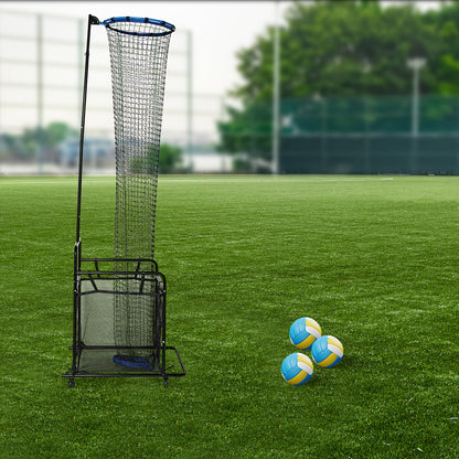 Volleybaltrainer – Volleybal Trainingssysteem – Volleybal Rebounder – Volleybal Setter – Volleybal Trainingsapparaat – Verstelbare Hoogte tot 3,66 m – Stevig Stalen Frame met Wieltjes